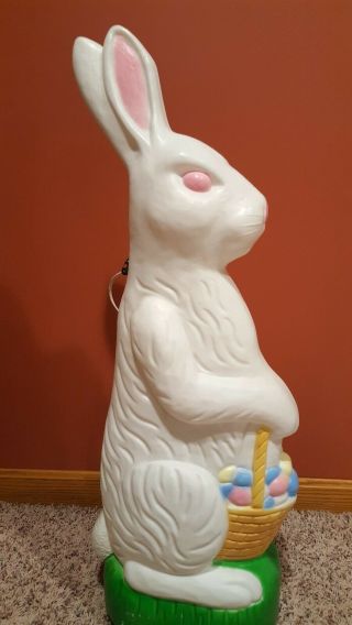 Vintage Blow Mold Easter Bunny 31 " Lighted Yard Decoration Union Products