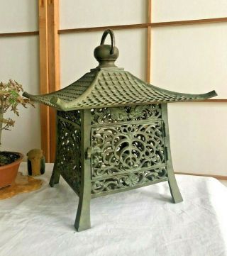 Japanese Vintage Lantern Hanging Lantern Garden Copper Tsuridoro Buddhist
