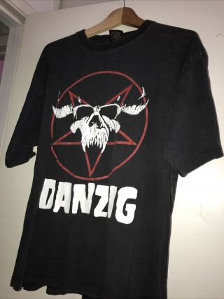 Vtg 90 - 00s Glenn Danzig Misfits Graphic Tee Shirt Rock Punk Concert Tour Skull 2