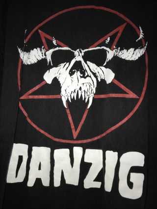 Vtg 90 - 00s Glenn Danzig Misfits Graphic Tee Shirt Rock Punk Concert Tour Skull 3