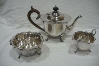 Antique / Vintage R&b Silver Plated 3 Piece Tea Set.