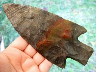 Large Fine Colorful 6 1/8 Inch Ohio Buck Creek Point Arrowheads Artifacts