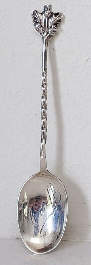 Vintage Sterling Silver Hallmarked Souvenir Spoon - Crieff - Thistle Top