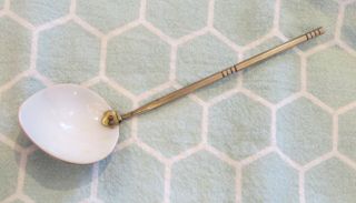 Antique Vintage Sterling Silver Serving Spoon Real Sea Shell Bowl Unusual Rare