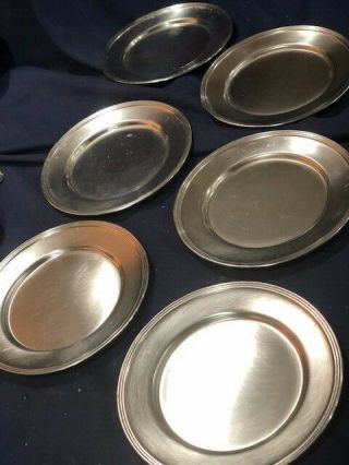 Provincetown Pewterlite By Rogers Set Of Six Bread Plates 6 Inches