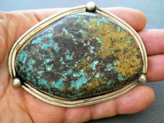 Southwestern Native American Indian Navajo Turquoise Sterling Silver Belt Buckle