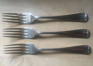 3 X Antique Silver Plated 19cm Dinner Forks By Frank Cobb & Co Of Sheffield