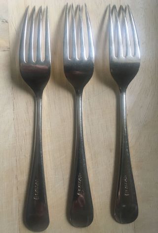 3 x Antique Silver Plated 19cm Dinner Forks by Frank Cobb & Co of Sheffield 2