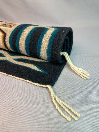 Very Fine Vintage Wool Native American Rug Blanket Navajo Teec Nos Pos 24 X 32 3