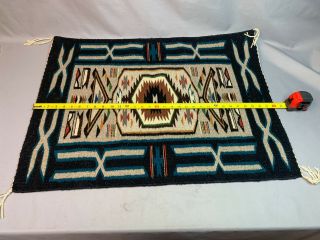 Very Fine Vintage Wool Native American Rug Blanket Navajo Teec Nos Pos 24 X 32 5
