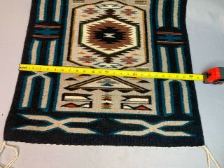 Very Fine Vintage Wool Native American Rug Blanket Navajo Teec Nos Pos 24 X 32 6