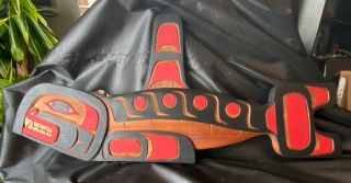 Pacific Northwest Coast Native Art By Morris Johnny " Whale " 36 Inch
