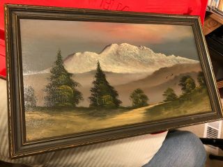 Vintage L.  R.  Orgon Mount Shasta Oil On Canvas Framed Painting