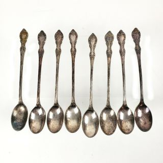 Set 8 Iced Tea Spoons Wm Rogers 1959 Grand Elegance/southern Manor Silverplate