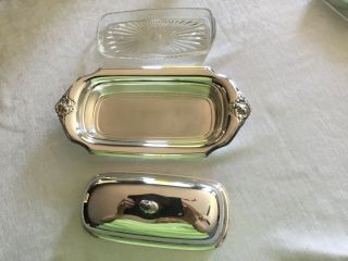 Vintage Webster Wilcox Silver Plated Butter Dish Spring Garden Pattern