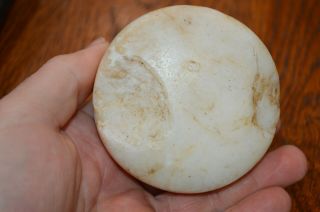 Highly Polished Mississippian White Flint Biscuit Discoidal Hamilton Co Tn 3.  1/8 6