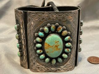 Vintage Ketoh Bow Guard Sterling Silver Turquoise Native American Indian Cuff