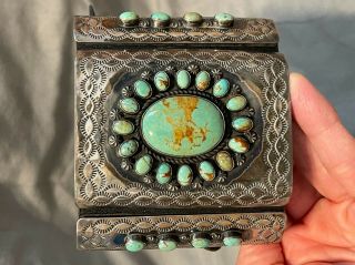 Vintage Ketoh Bow Guard Sterling Silver Turquoise Native American Indian Cuff 5