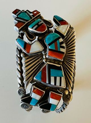 Epic Old Pawn Zuni " Rainbow Man " Bracelet 1950 
