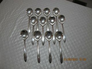 12pc Patrician 1914 Community Oneida Silverplate Soup Spoons