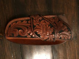 S.  D.  Myres Floral Carved Leather Holster For Colt Saa Pattern Revolver 4 3/4