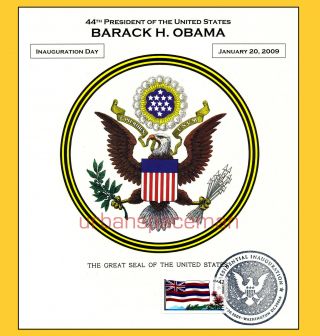 2009 Inauguration Of Barack Obama Great Seal Us Souvenir Card Hawaii Dc Cancel