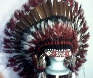 Native American Buffalo Dancer War Bonnet Feather Headdress