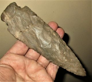Large 6 1/4 " Adena Arrowhead From Missouri - Authentic Indian Artifact - With