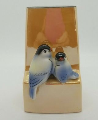 Vintage Noritake Art Deco Peach Lusterware Bird Vase Handpainted Japan Porcelain