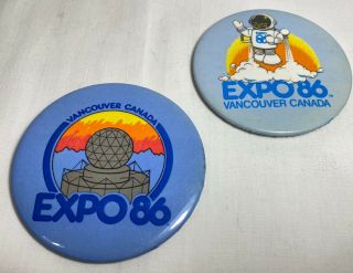 Expo 86 Expo Ernie Jet Pack 3 " Pin Button Geodesic Sphere Vancouver Canada