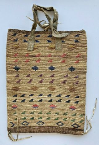 Old Nez Perce Corn Husk Bag 14 1/2 " X 11 1/4 "