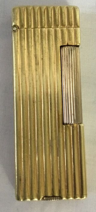 Vintage Dunhill Rollalite Gold Tone Bar Type Lift Arm Cigarette Lighter