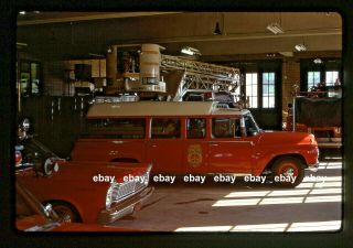 St Paul Mn Firehouse March 1970 Ambulance Chief Cars Fire Apparatus Slide