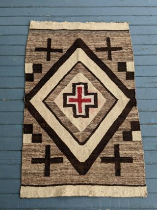 Old Navajo Weaving Saddle Blanket/Rug Spider Woman Crosses C.  1890 For Dennis 2