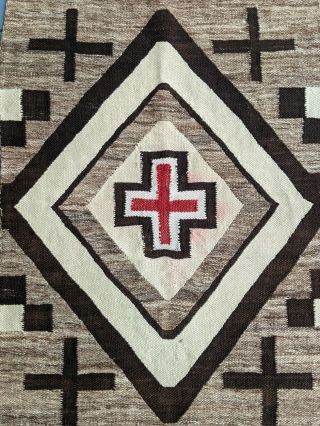 Old Navajo Weaving Saddle Blanket/Rug Spider Woman Crosses C.  1890 For Dennis 5