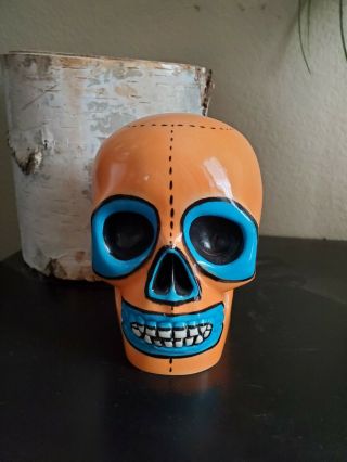 Classic Orange Blue Dotd Skull Mug 2/25 Ltd Munktiki Dead Tiki Farm Die