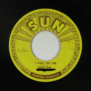 C&w Bopper 45 - Johnny Cash - I Walk The Line/get Rhythm - Sun 241 - Mp3