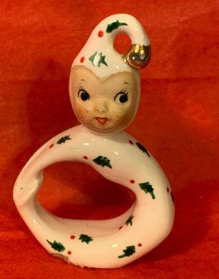 Vintage Holt Howard 1958 Pixie Elf “noel” Christmas Candle Holder Just " O "