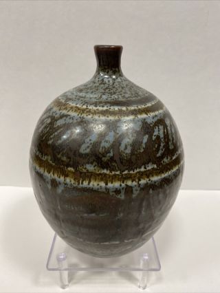 Vintage Mid Century Modern Artist Signed Weed Pot Vase 7 1/2” Tall MCM Pottery 3