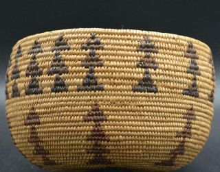 Vintage California Native American Indian Polychrome Basket Designs