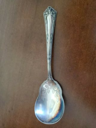 1913 Wm Rogers & Sons Aa Fair Oak Silver Plate Sugar Spoon