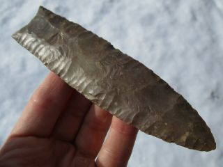 Authentic Huge 5 5/8 " Fluted Paleo Clovis Arrowhead Found In Polk Co.  Tennessee