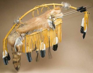 Natural Red Fox Fur 40 " Bow Arrow Quiver Set,  Native Navajo Curtis Bitsui