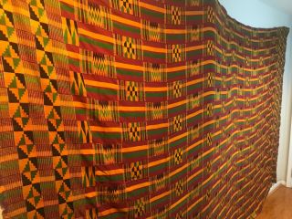 Vintage Large African Ashanti Hand Woven Cloth