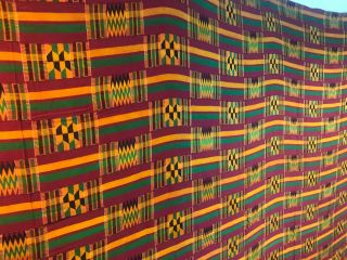 Vintage large African Ashanti hand woven cloth 2