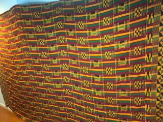 Vintage large African Ashanti hand woven cloth 5