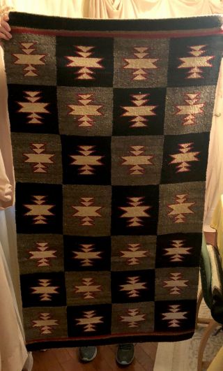 Vintage Arizona Navajo Rug Large Native American Indian Textile 58” By 32”