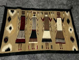 Native American Navajo Hand Woven Ceremonial Rug 54”x36”