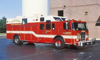 Fire Apparatus Slide,  Squad 107,  Addison / Il,  1994 Pierce