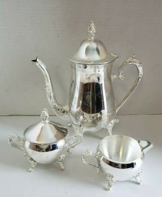Vintage Silver - Plated 3 Piece Coffee - Tea Set